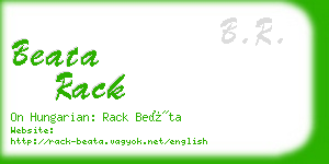 beata rack business card